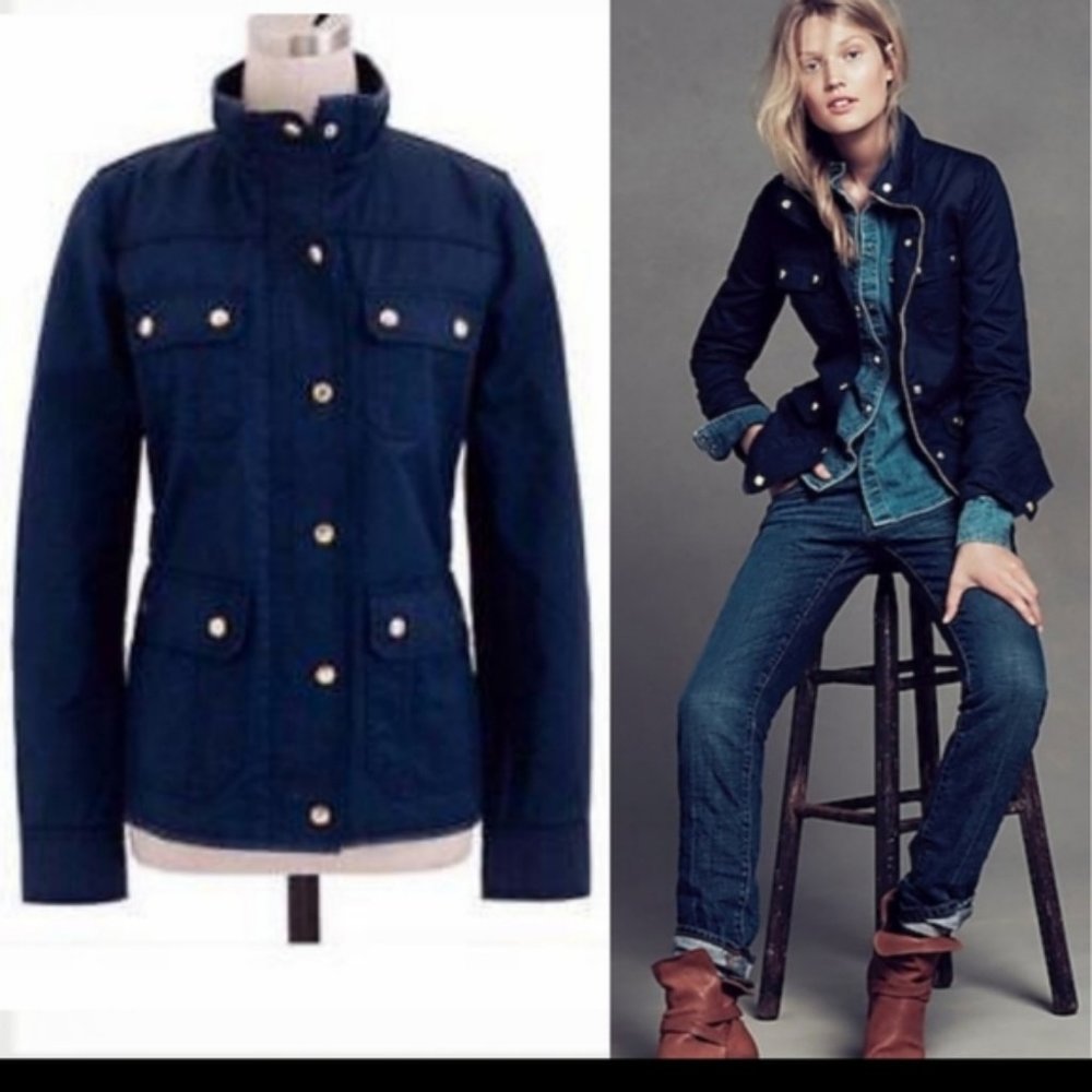 J Crew Moto Relaxed Boyfriend Field Jacket